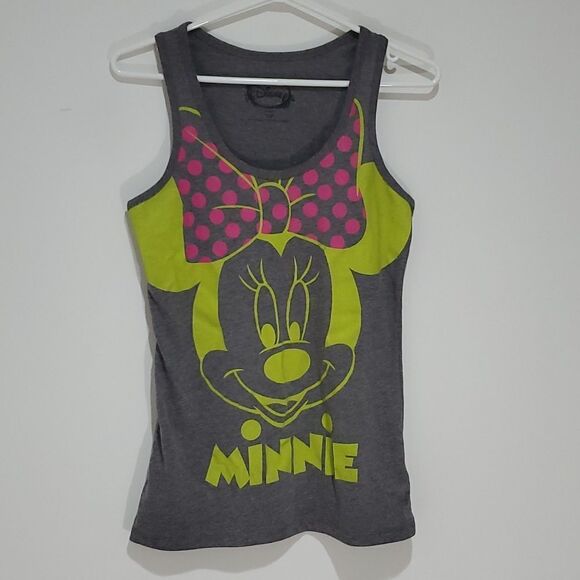 𝅺disney small grey and green Minnie tank top - Picture 1 of 6